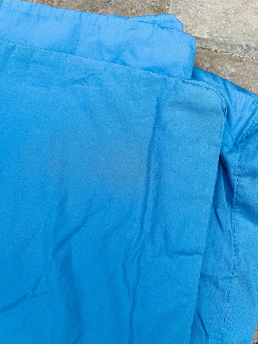 The Company Store Ocean Blue King Percale Solid Duvet Cover